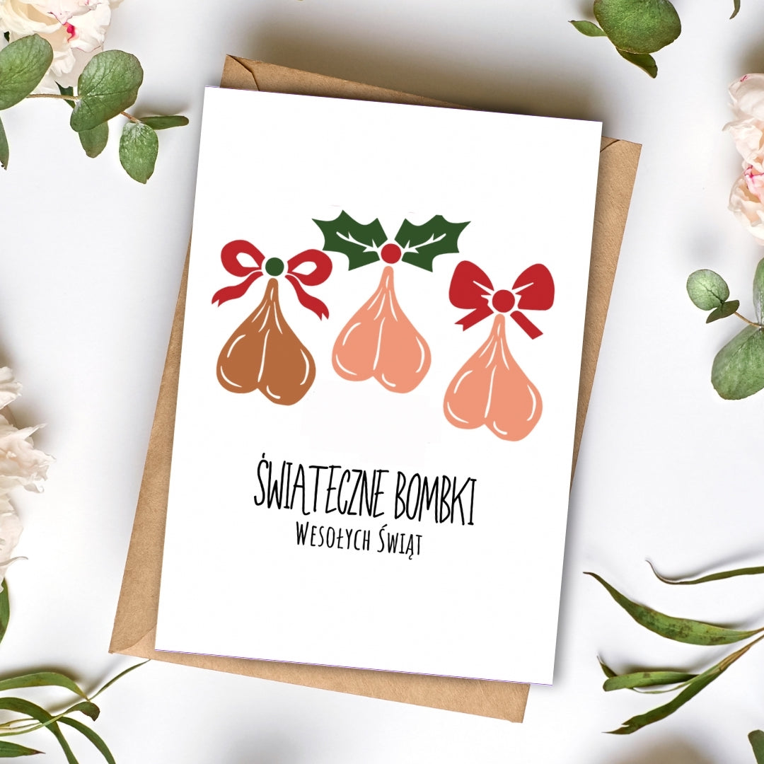Kartka - Świąteczne bombki