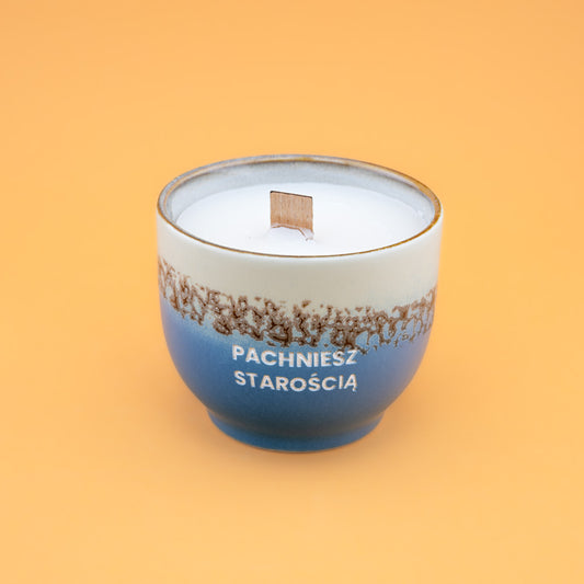 Świeca sojowa „Pachniesz starością” (Milo)