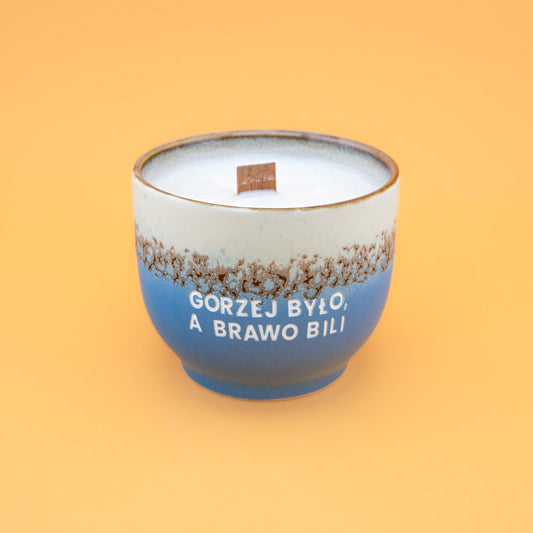 Świeca sojowa „Gorzej było, a brawo bili” (Milo)