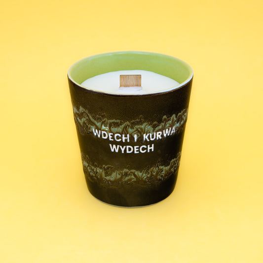 Świeca sojowa „Wdech i kurwa wydech” (Cleo)