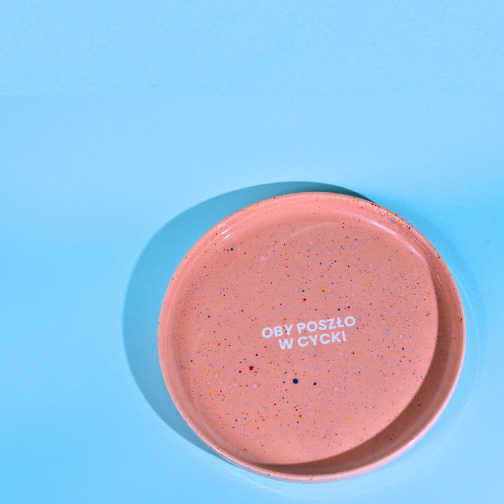 Talerz Oby poszło w cycki - Koralowy Róż