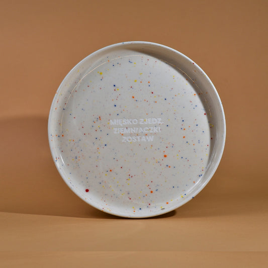 Talerz Mięsko zjedz, ziemniaczki zostaw - Beżowy