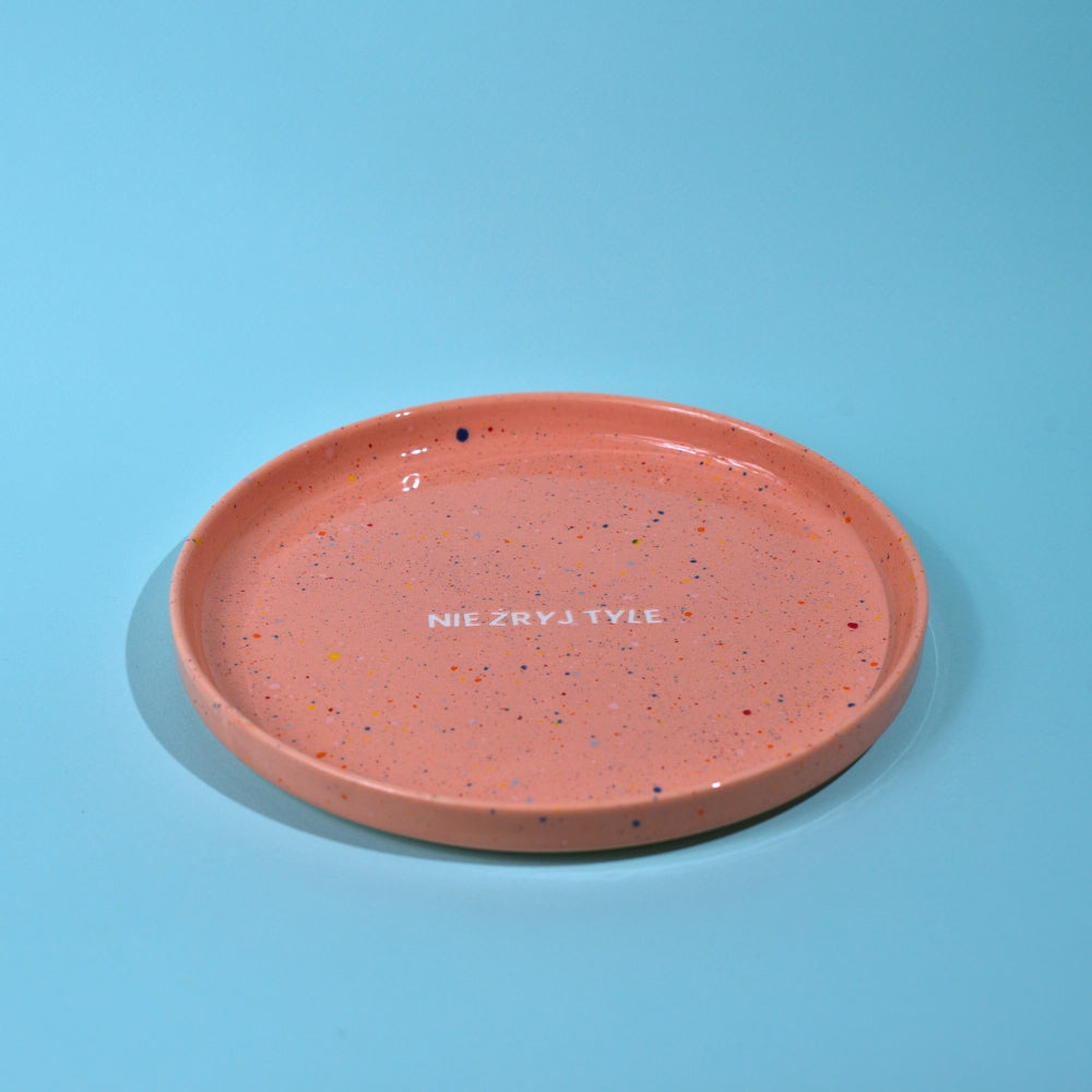 Talerz Nie żryj tyle - Koralowy Róż