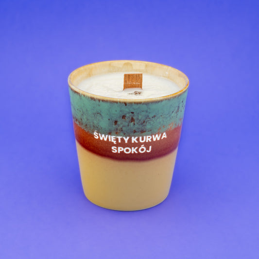 Świeca sojowa „Święty kurwa spokój” (Luca)