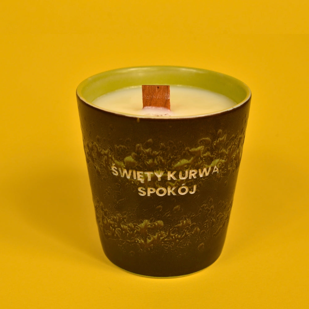 Świeca sojowa „Święty kurwa spokój” (Cleo)