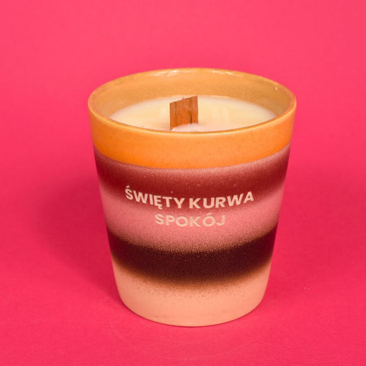 Świeca sojowa „Święty kurwa spokój”