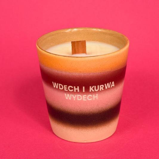 Świeca sojowa „Wdech i kurwa wydech”