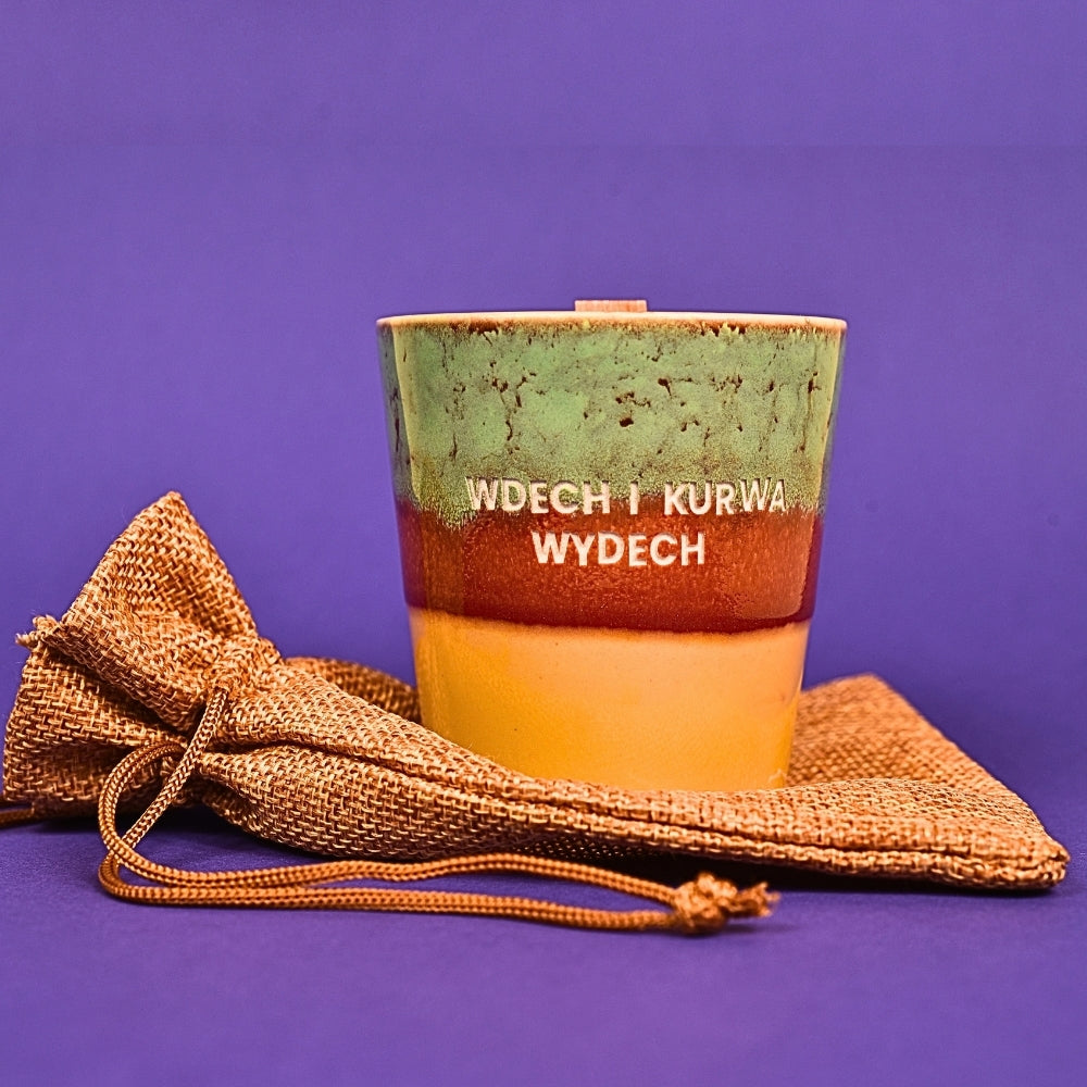 Świeca sojowa „Wdech i kurwa wydech” (Luca)