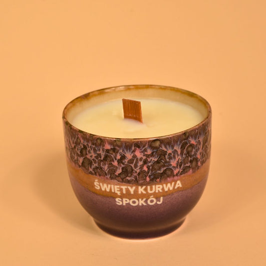Świeca sojowa „Święty kurwa spokój” (Bruno)