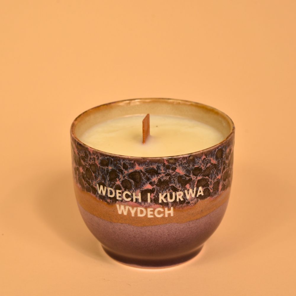 Świeca sojowa „Wdech i kurwa wydech” (Bruno)